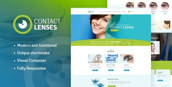 Contact Lenses Store & Vision Therapy Clinic Doctor  - 眼科医生隐形眼镜商店WordPress主题