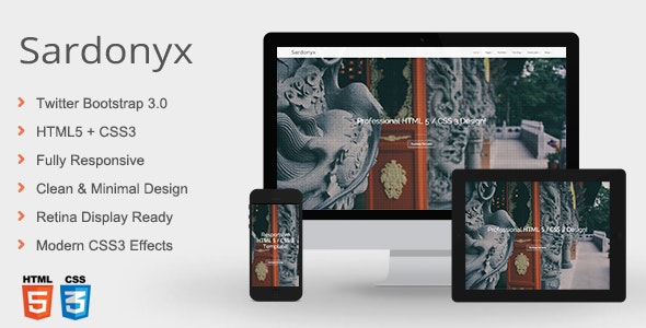 Sardonyx - 完全响应式商业网站HTML模板