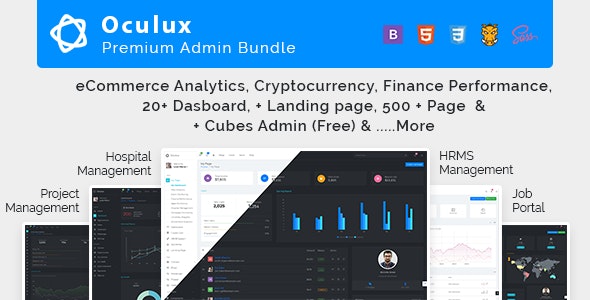 Oculux Mega Bundle - 响应式管理仪表板HTML模板