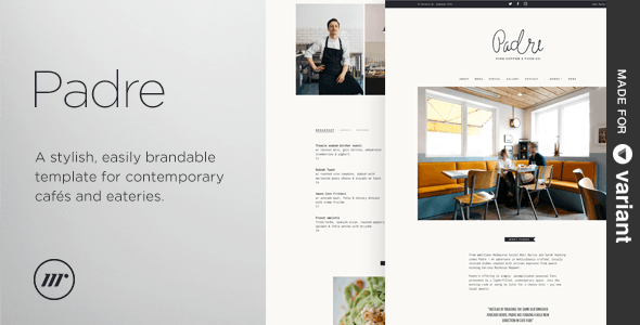 Padre - 咖啡馆餐厅HTML模板