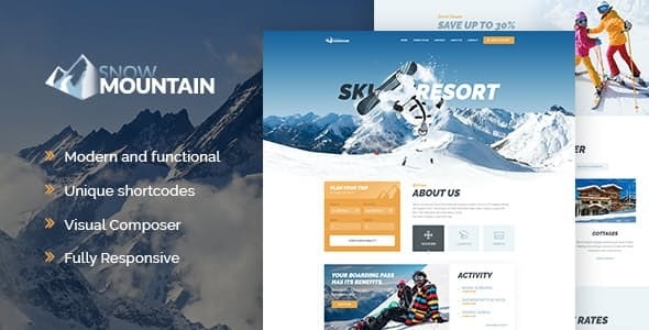 Snow Mountain - Ski Resort & Snowboard School WordPress Theme