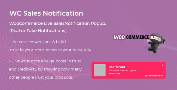 WooCommerce Live Sales Notification Pro 模拟商品销售通知插件