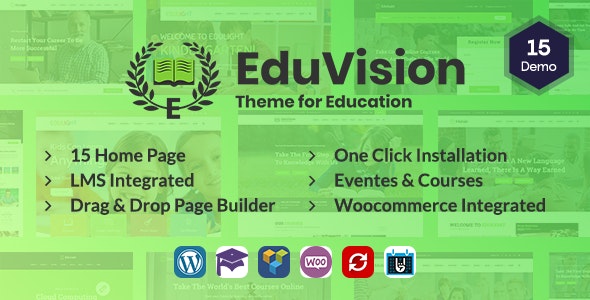Eduvision - Online Course Multipurpose Education WordPress Theme