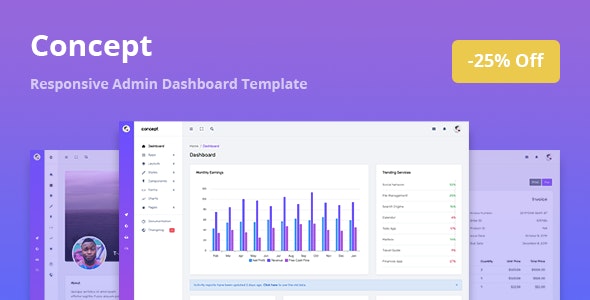 Concept - 响应式后台管理仪表板HTML模板