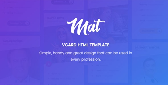 Mat - vCard & 简历网站HTML模板