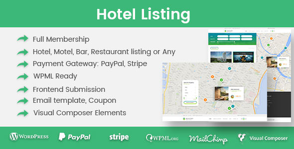 Hotel Listing - 附件酒店宾馆预定WordPress主题