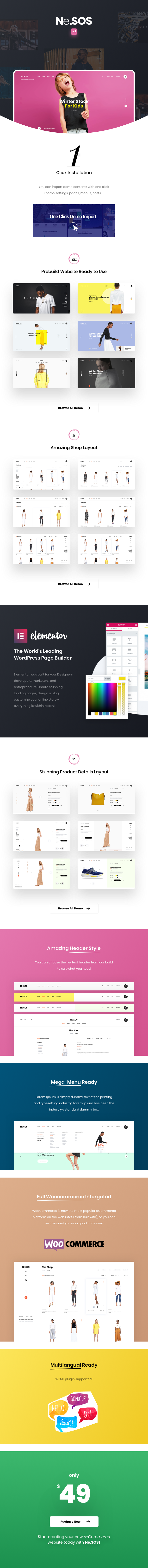  NeSOS - High end creative e-commerce template WordPress theme