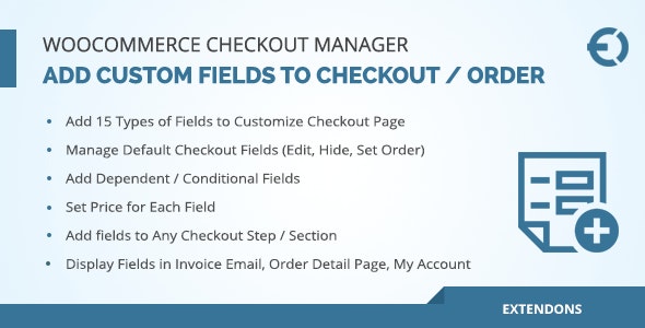 WooCommerce Checkout Fields Manager Custom Checkout Fields 商店自定义字段插件