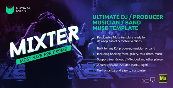 Mixter - DJ音乐制作人乐队网站muse模板