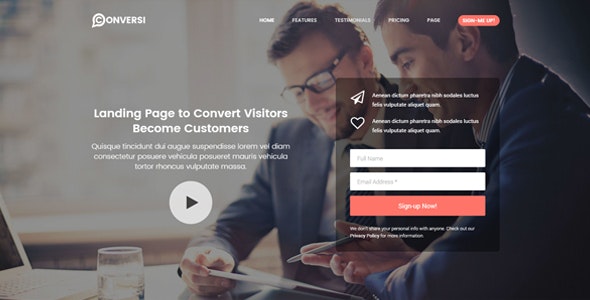 Conversi - 专业企业着陆页WordPress主题