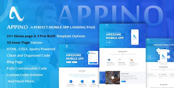 APPINO - 完美移动应用程序着陆页HTML模板