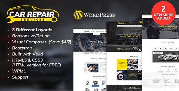 Car Repair Services 汽车机械维修美容WordPress主题