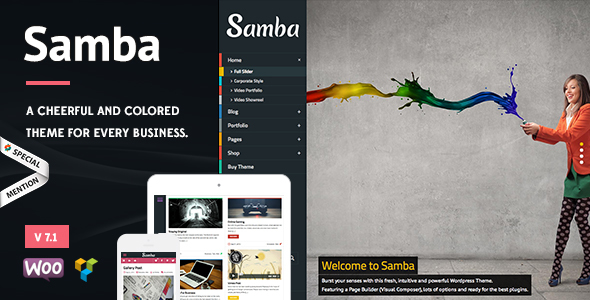Samba - 彩色绚丽网站WordPress模板
