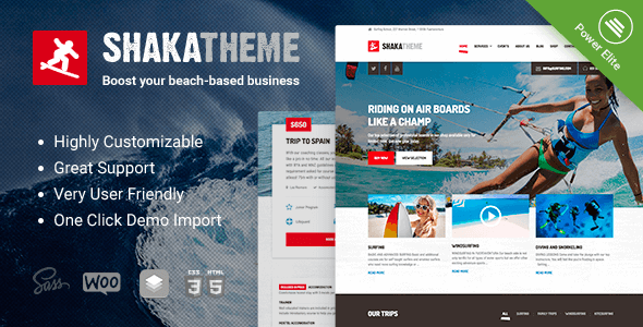  Shaka - Water Sports Surfing Canoe WordPress Theme