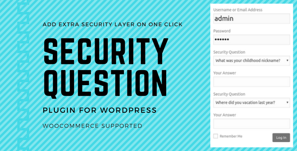 WP Security Questions Pro 专业版后台密码问题设置WordPress插件