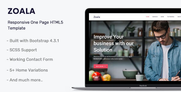 Zoala - 简约创意单页网站HTML5模板