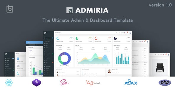 Admiria - 终极管理模板仪表板HTML模板