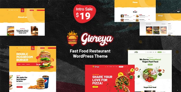 Gloreya - 快餐外卖网站模板WordPress主题