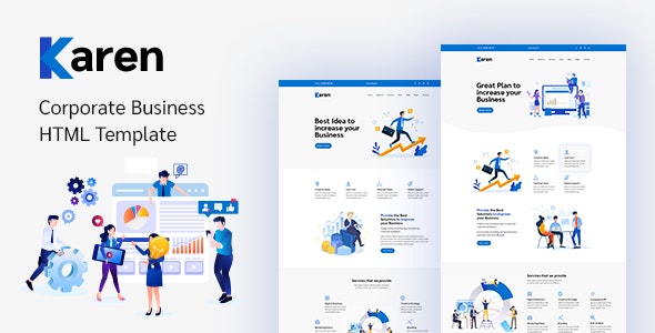 Karen - 企业公司网站 Bootstrap 4 模板