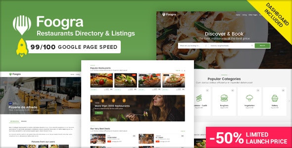 Foogra - 餐厅美食目录网站HTML模板