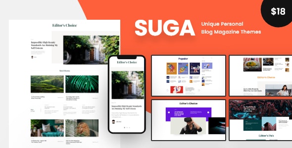 Suga - 新闻杂志网站模板WordPress主题