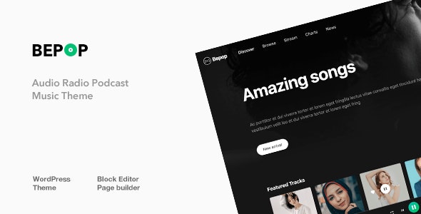  Bepop - WordPress theme of creative online music listening website