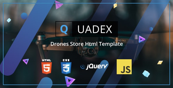 Quadex - 无人机飞行器商店HTML模板