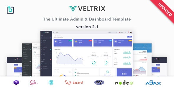Veltrix - 后台管理仪表板HTML模板