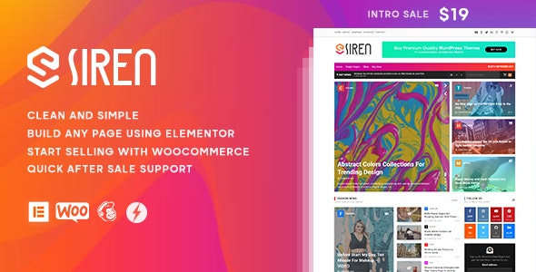 Siren - 可视化编辑新闻杂志WordPress主题