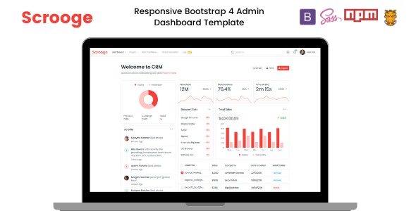 Scrooge - 响应式管理仪表板HTML模板