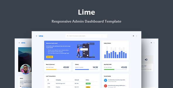 Lime - 响应式管理仪表板HTML模板