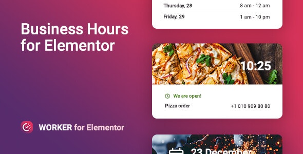 Worker - Business hours widget for Elementor 公司日程安排WordPress插件