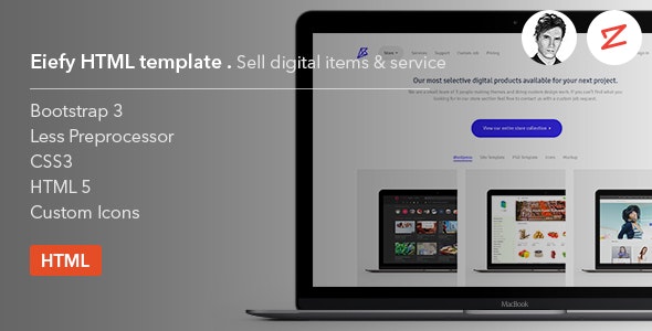Eiefy - 数字作品销售商店HTML模板