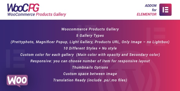 WooCommerce Products Gallery for Elementor - 商品展示相册WordPress插件