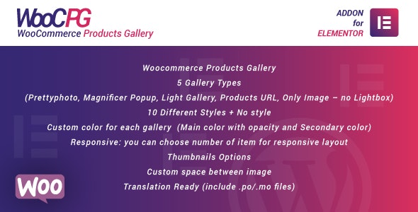 WooCommerce Products Gallery for Elementor - 商品展示相册WordPress插件