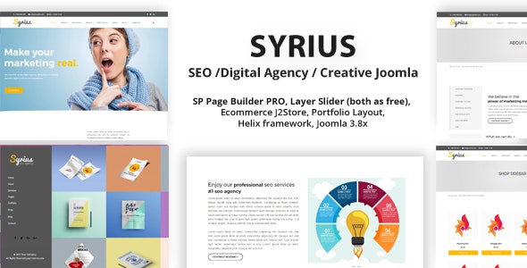 Syrius - SEO数字代理商创意Joomla模板