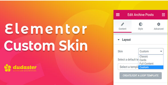 Elementor Custom Skin Pro