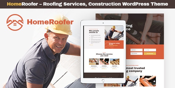 HomeRoofer - Roofing Company Services & Construction WordPress Theme