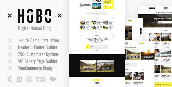 Hobo - Digital Nomad Travel Lifestyle Blog WordPress Theme