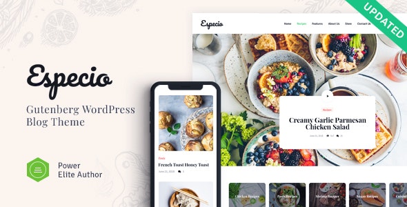 Especio - 个人可视化美食博客WordPress主题