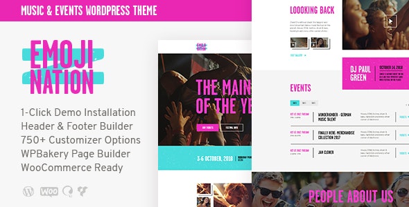 EmojiNation - Night Club & Concert Event WordPress Theme