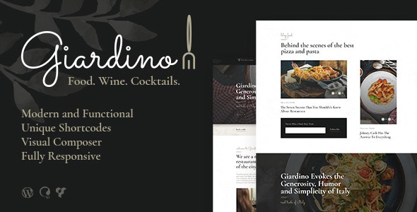 Giardino - 意大利餐厅咖啡厅网站WordPress主题