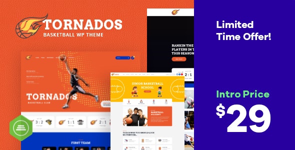  Tornados - WordPress theme of basketball NBA team website