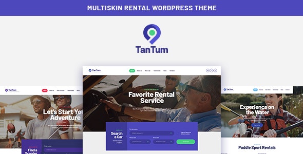 TanTum - Car Scooter Boat & Bike Rental Services WordPress Theme