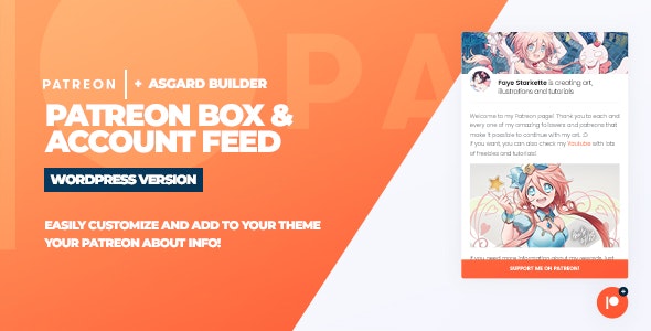 Patreon Box and About Feed - WordPress插件