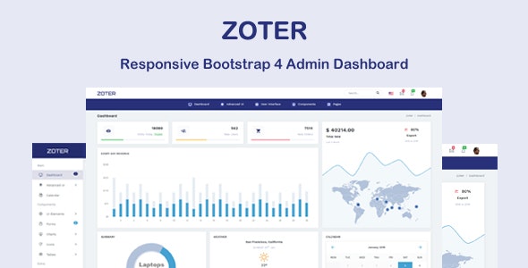 Zoter - 响应式管理仪表板HTML模板