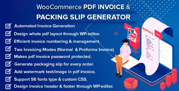 WooCommerce PDF Invoice & Packing Slip Generator 发票装箱单生成插件