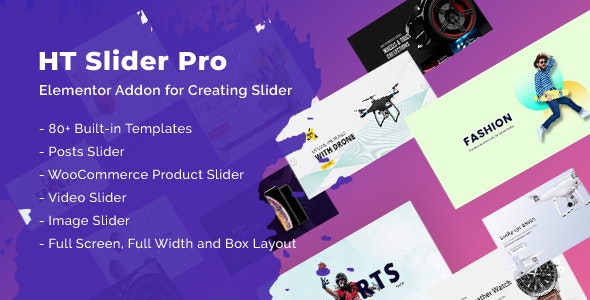 HT Slider Pro For Elementor 可视化幻灯片插件