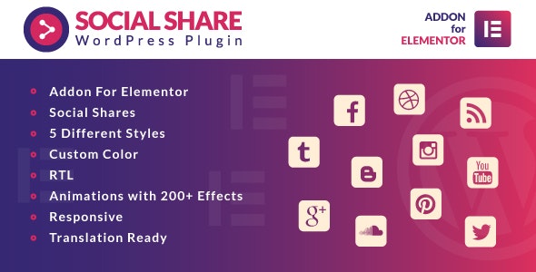 Social Share for Elementor - 可视化社交分享Elementor插件