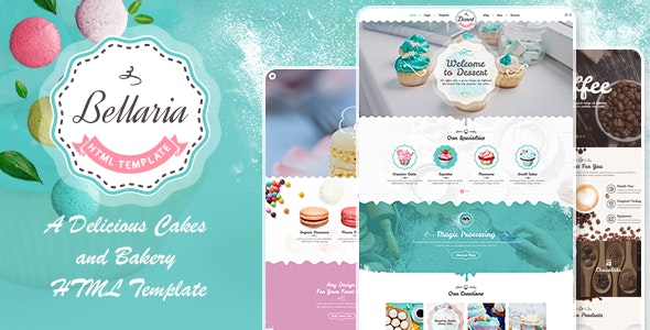Bellaria - 美味蛋糕面包店HTML模板